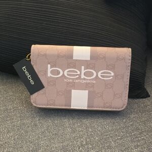 bebe Los Angeles Logo Crossbody - Lt Taupe 7 1/2 X 5 X 2